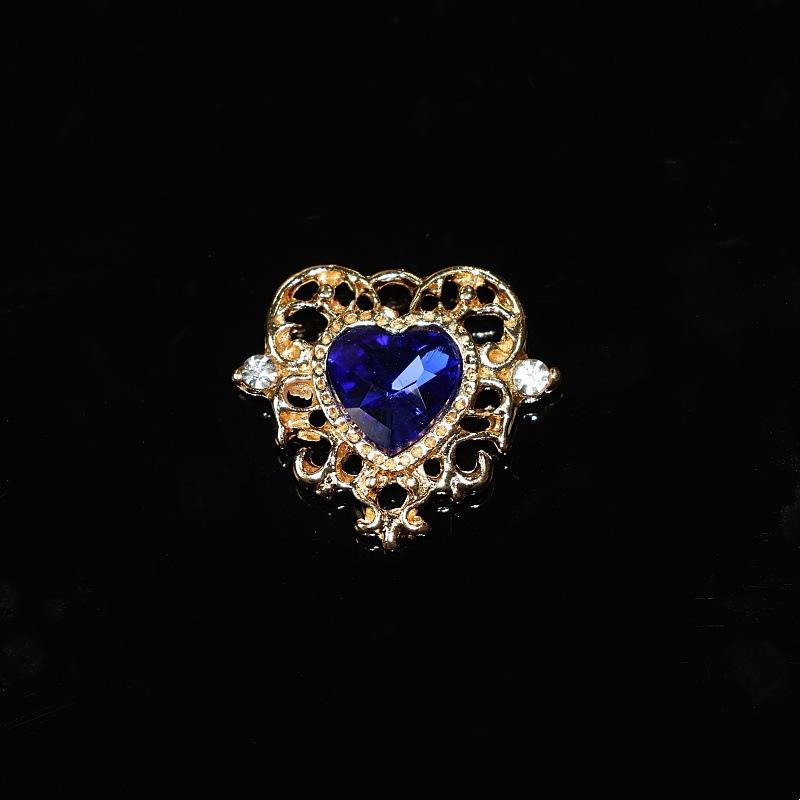10Pcs Fashion Vintage Hollow Lace Crystal Peach Heart Love Accessories Baroque Alloy Accessories DIY Handmade Materials