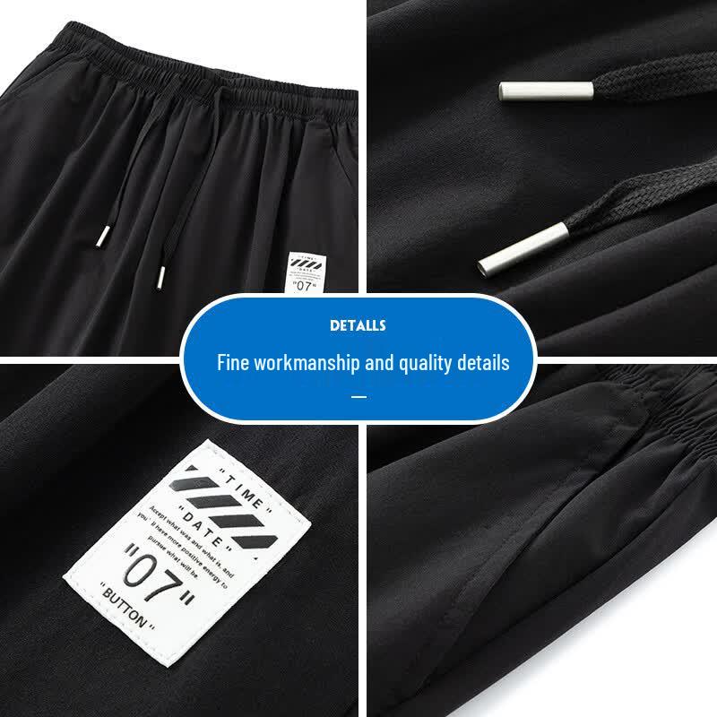 Men's Summer Ice Silk Quick-Dry Straight-Leg Casual Pants
