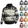Pánská ležérní mikina na zip se stojáčkem, podšitá, s dlouhým rukávem, sportovní top, design s potiskem