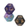 3pcs Resin Divination Dice Party Gathering Entertainment 12‑Sided Tarot Astrology Dice1#