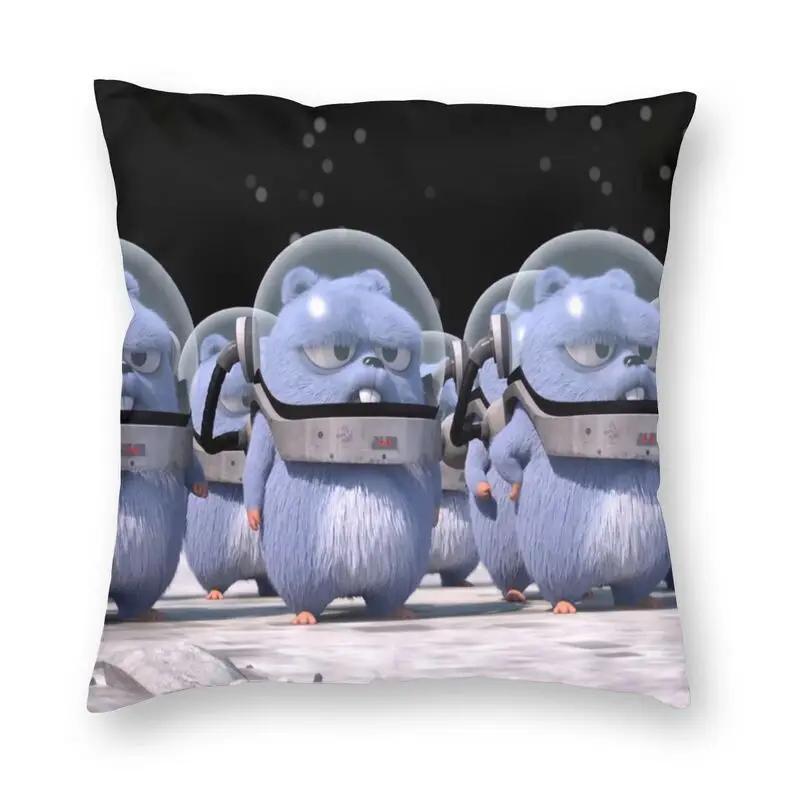 Happy Grizzy And The Lemmings Cushion Cover Sofa Home Decor Cartoon Lemmings Bear Square Throw Pillow Cover 45x45cm