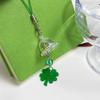 Practical Acrylic Clovers Leaf Mobile Chain with Crisp Sound Portable Accessory Good Luck Charm for Trendy Women