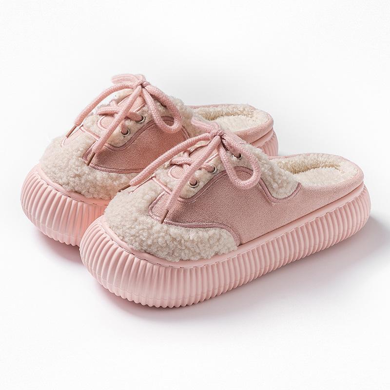 Leather Warm Cotton Slippers Plush Thick Sole 2025 Autumn and Winter New Fashion Versatile Indoor and Outdoor Velvet Cotton Shoes