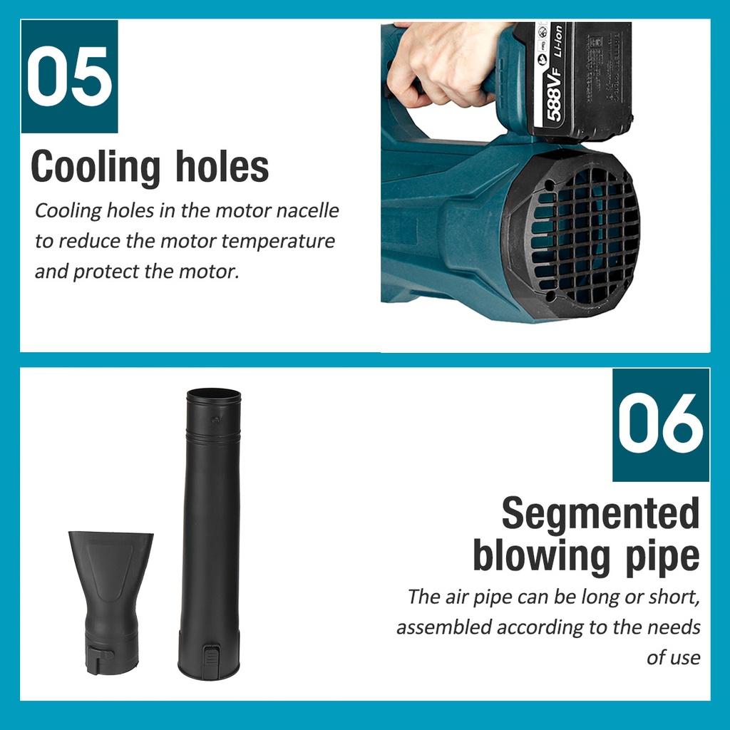 588Vf 30000RPM Dust Collector Sweeper Garden Tools Handheld Leaf Blower Cordless Electric Air Blower