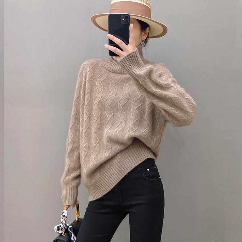 

Женский свитер Qinghe 100% чистый кашемир - Ультрамягкий роскошный зимний пуловер XL