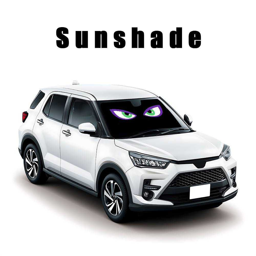 Cartoon Angry Eyes Car SunShade Car Sunshade Covers Cover Universal Windscreen Folding Visor