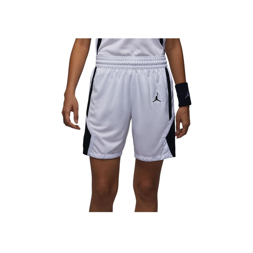 Jordan SS24 Dri-Fit Color Block Logo Print Lace-Up Casual Sports Basketball Shorts Women Shorts White Black HF1072-106