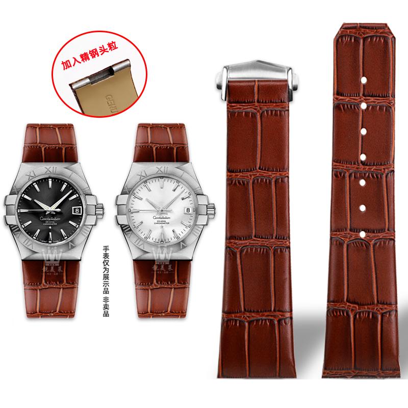 

Для Omega Constellation Double Eagle Series 123.20 Чоловічий ремінець з натуральної шкіри з виступами Сталеві головки з частинками Ремінець 23мм 25мм 25mm-10mm