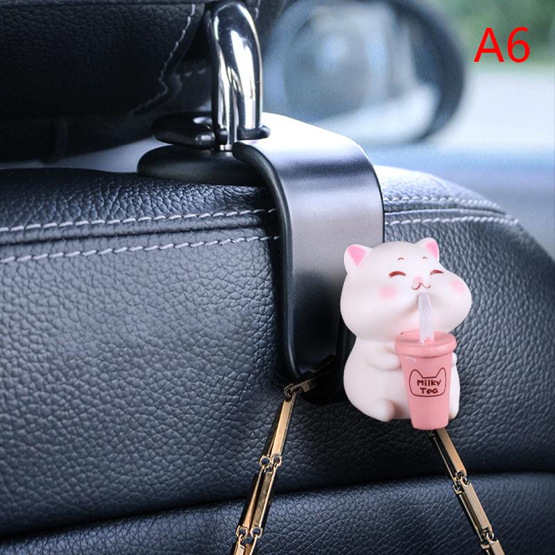 Cartoon Pig Duck Rear Seat Back Hook Headrest Holder Storage Hanger Multi-function Organizer Auto Car Interior Accessories
