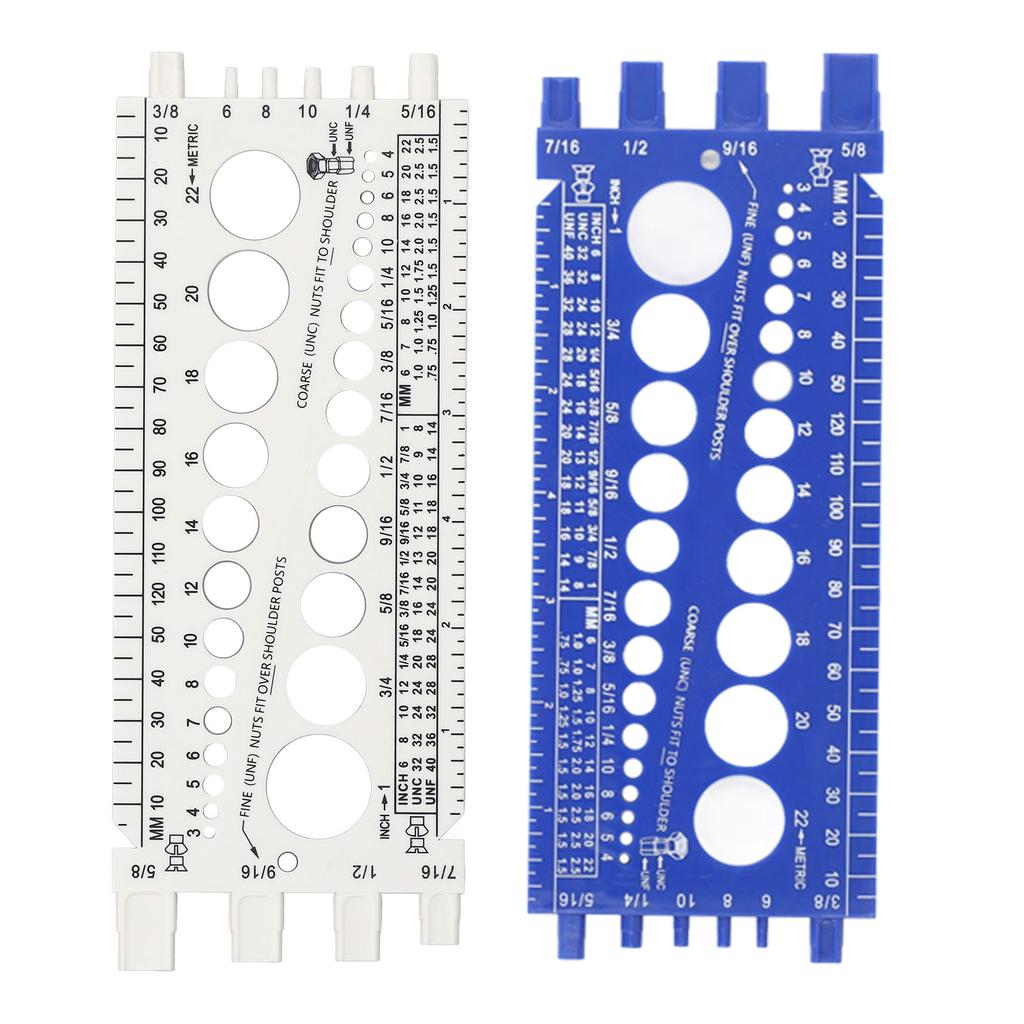 Nut Bolt Thread Gauge Checker M3 to M22 Metric and #4 to 3/4 Imperial Sizes Bolt and Nut Identifier