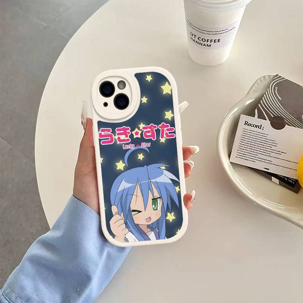 K-Konata Izumi Lucky S-Star Phone Case For IPhone 11 12 13 14 15 16 Pro Max Plus Leather Cover