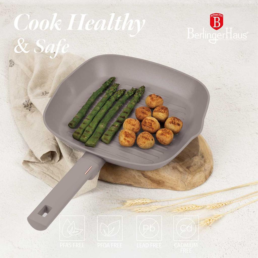 TITANIUM GRILL PAN 28cm BERLINGER HAUS BH-8096 TAUPE