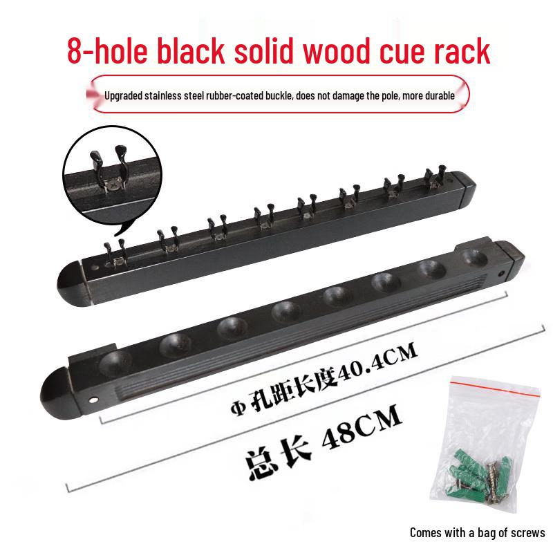 Solid Wood 8-Cue Wall-Mounted Cue Rack