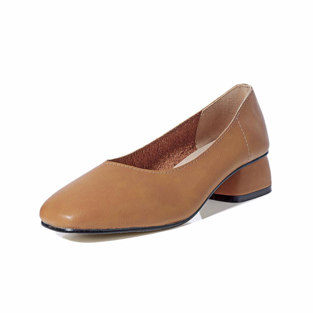 

Женские туфли в стиле ретро с квадратной головкой, повседневные туфли на толстом каблуке 40 коричневый