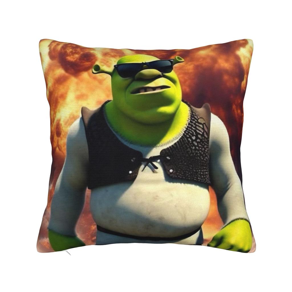Shreks Meme Funny Pillowcase Polyester Cushion Cover Decoration Pillow Case Cover Home Zippered 18'