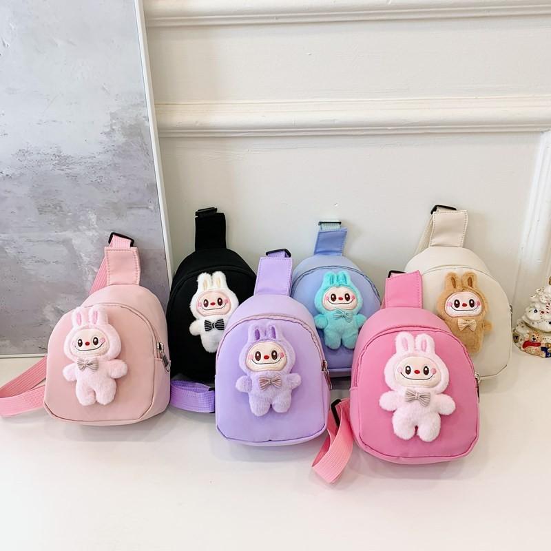 Chest Cartoon Doll Bag Nylon Material Adjustable Shoulder Strap Daily For
