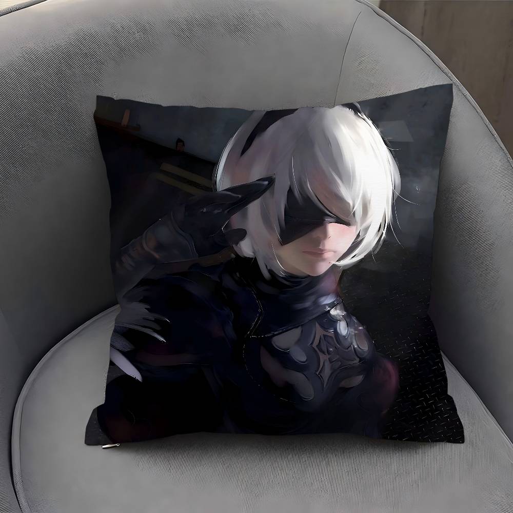Game Nier Automata Cartoon Pillow Cushion Cover Pillowcase Living Room Sofa Home Decor