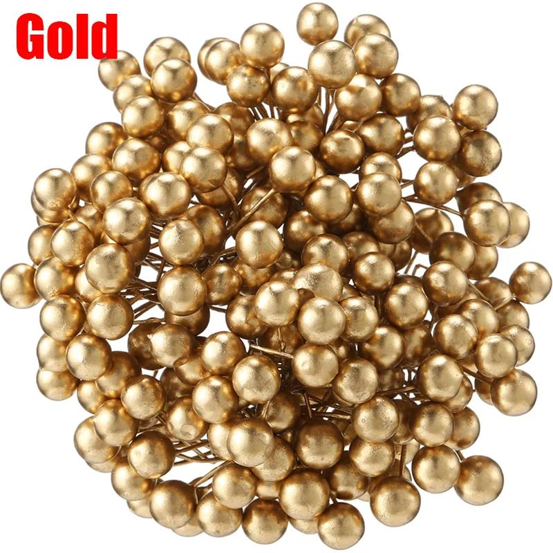 Wholesale Artificial Berry Flowers Mini Red Fake Cherry Stamen for Xmas Tree Ornaments Christmas New Year Party Home Decoration