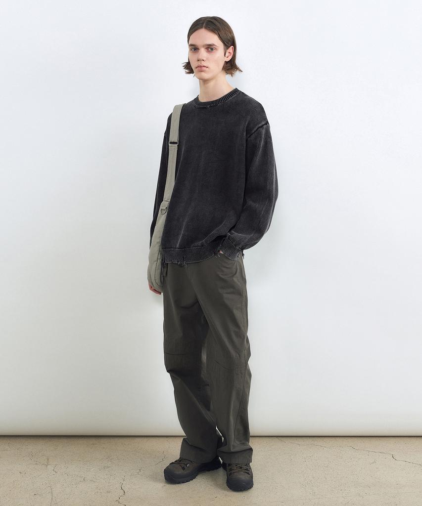 INSILENCE Stone Washed Pullover Washed Black