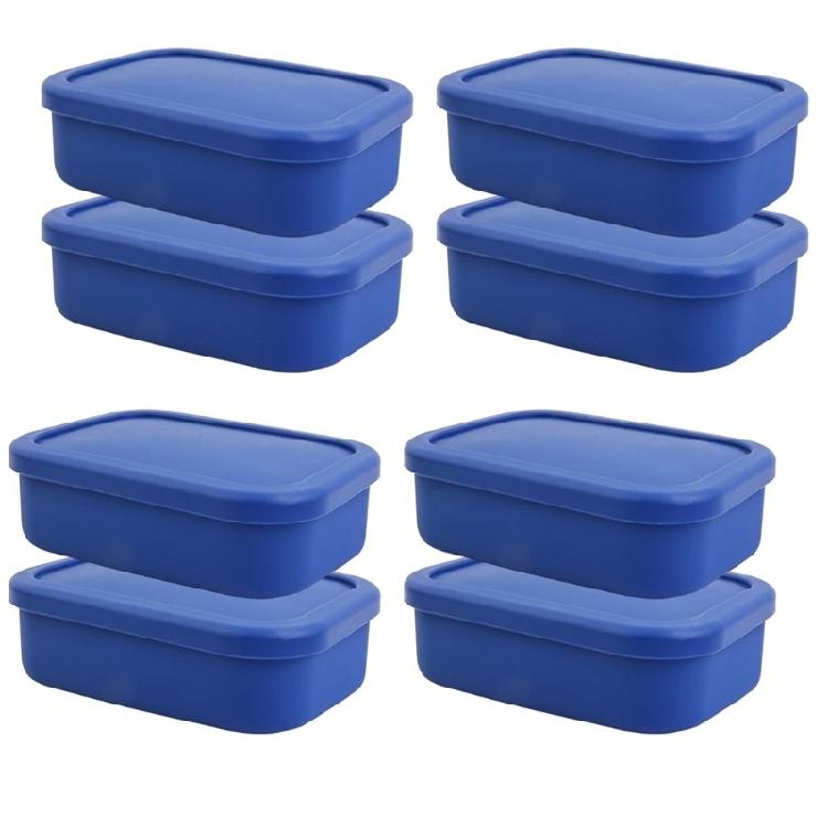 8pcs Silicone Food Storage Containers Microwave Safe Sealed for Freshness Dishwasher and Freezer Safe Easy Cleaning