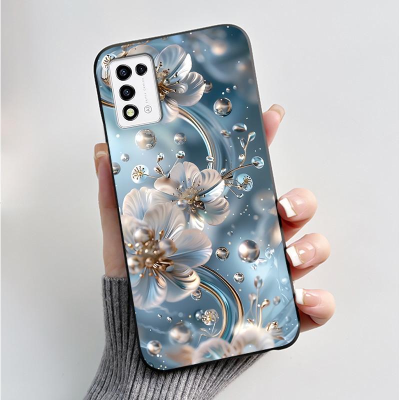 Phone Case For ZTE Libero 5G III A202ZT / Libero 5G II A103ZT Casing Fashion Butterfly Flower Black Soft TPU Case Silicone Cover