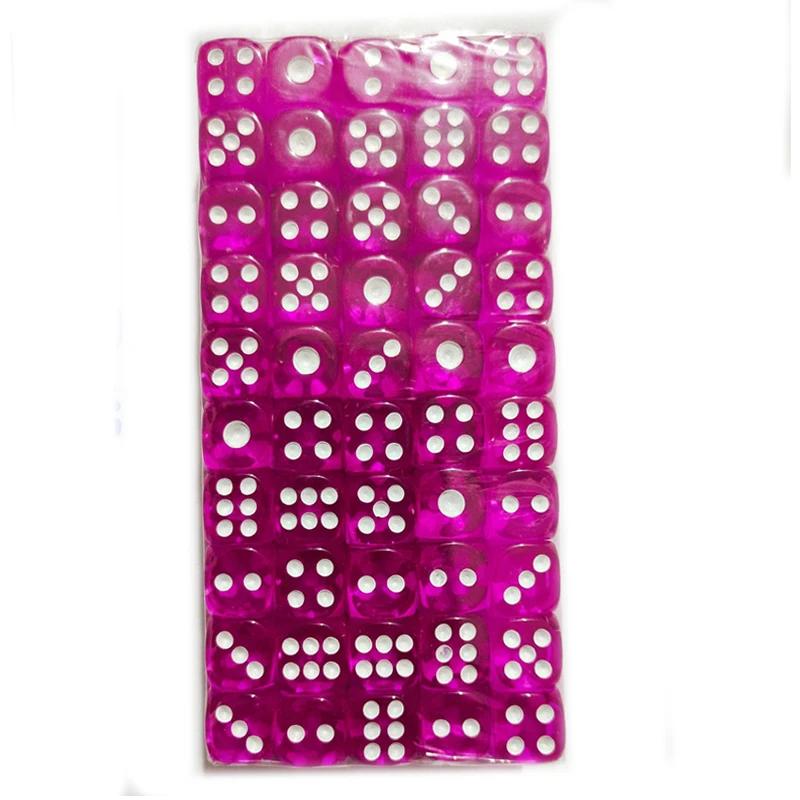 Ensemble de 100 pièces Dés D6 12 mm Multicolore Transparent Acrylique Transparent Bords Arrondis Pour Jeux de Société RPG DND et Fêtes