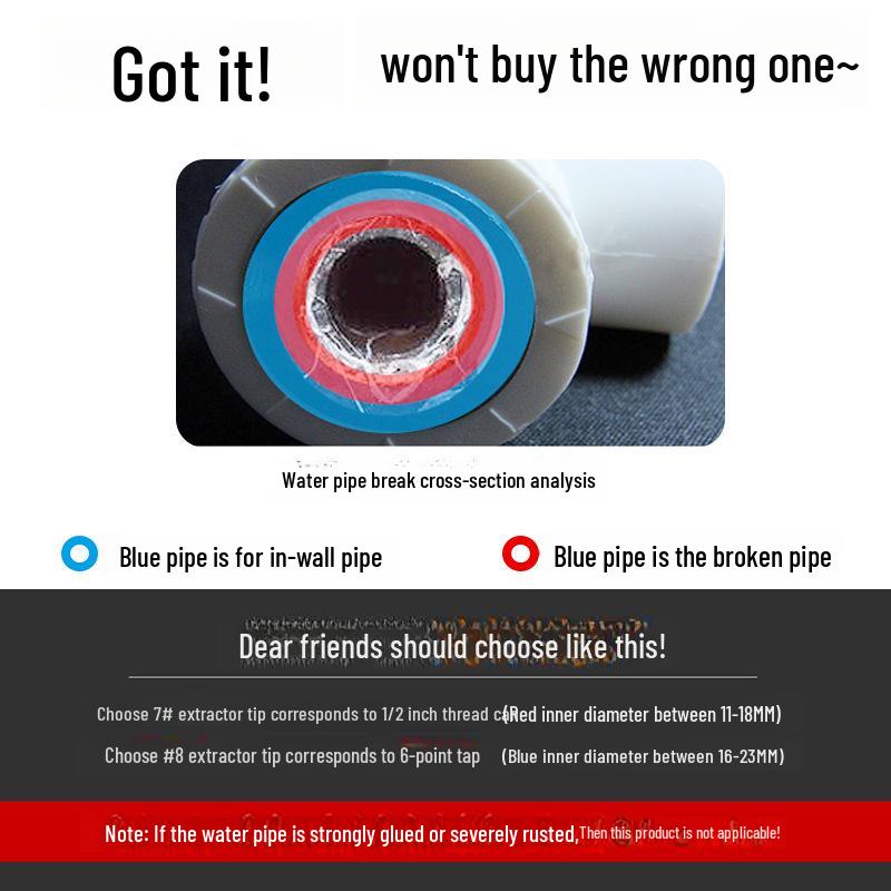 Dual Head Faucet and Screw Extractor for Broken Wire Removal