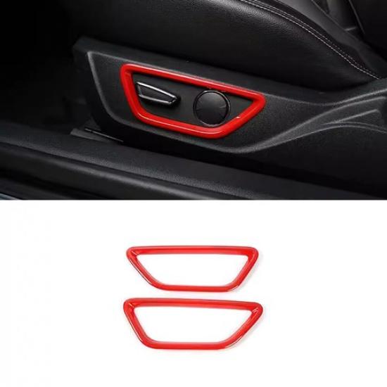 Seat Adjustment Button Switch Panel 2PCS For Ford Mustang 2015- Bright Red