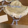 Breathable Big Brimmed Straw Hat Lightweight Woven Sun Cap Elegant Vacation Beach Cap  Carnival