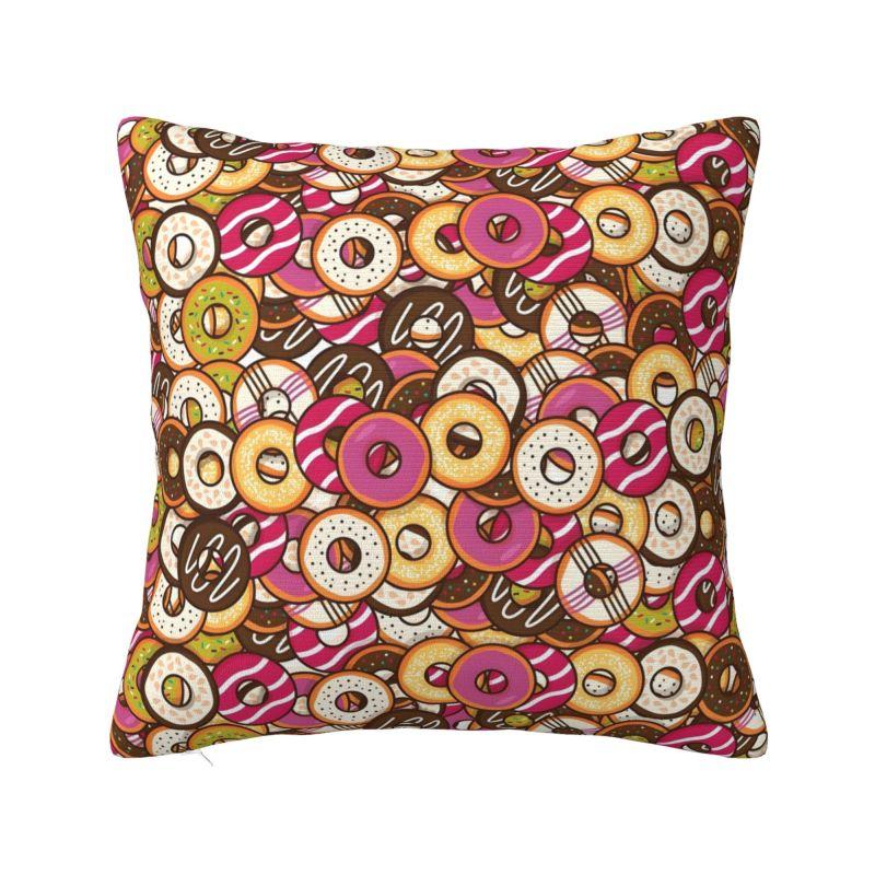 Custom Chocolate Donut Doughnut Cushion Covers Funny Pattern Food Soft Nordic Pillow Case Home Decor