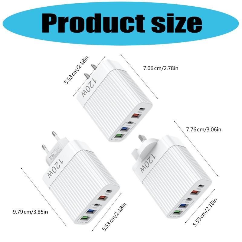 Compact 120W Port Charging Station for Devices