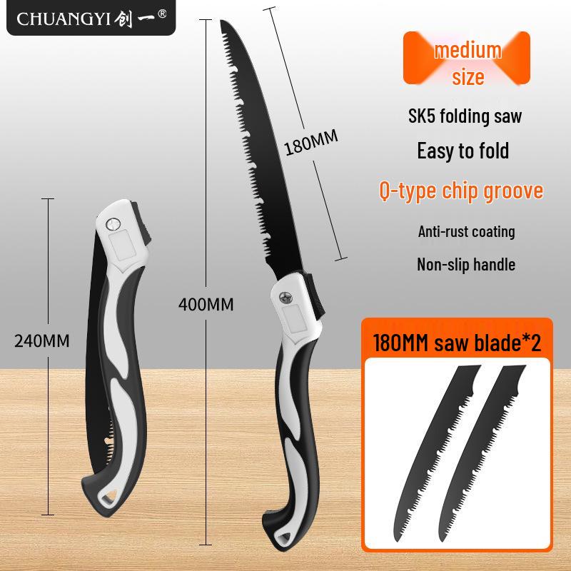 Folding Manganese Steel Hand Saw for Woodworking, Tree Cutting, and Gardening