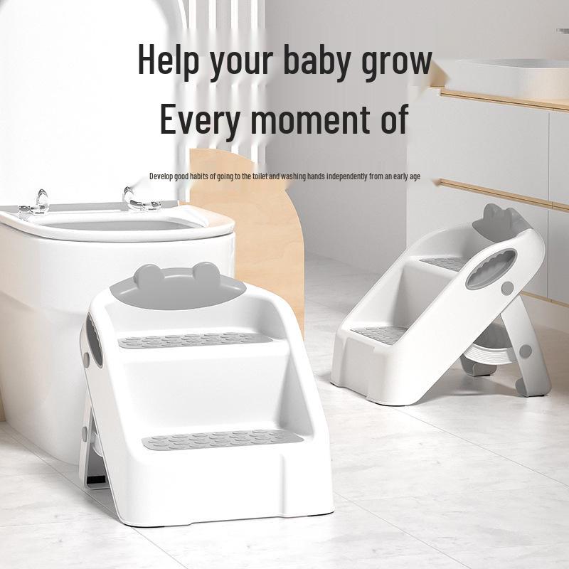 Foldable Two-Step Children's Washstand Stool