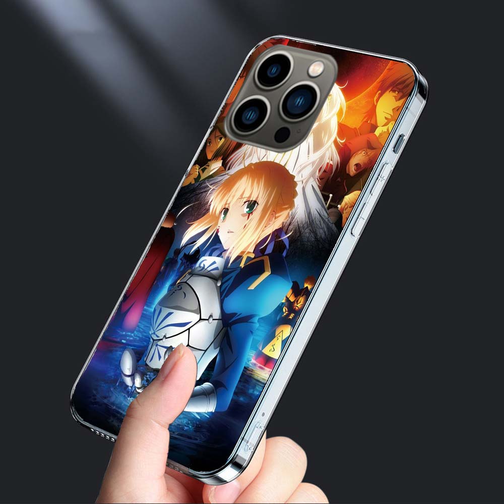 Bilibili F-Fate Stay Night Phone Case For Iphone 16E 15 Pro 14 Plus 17E 16 17 Pro Max Air 11 12 13 Mini Shockproof Capa Cute