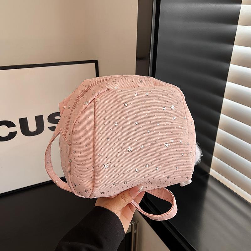 New Canvas Star Print Shoulder Bag for Women Fashionable Shell Shape Crossbody Casual Daily Handbag