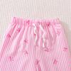 Girls' Fashion Set for Autumn Children's Striped Bow Print Long-sleeved Top and Long Pants
