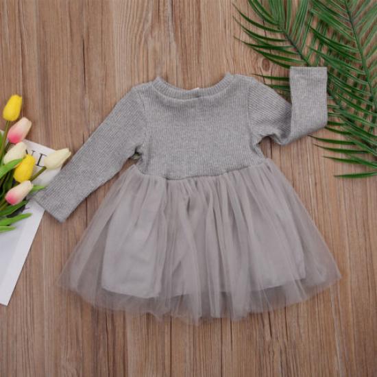 3Colors Lovely Toddler Kids Baby Girls Dress Long Sleeve Floral Lace Dress Wedding Party Pageant Prom Dresses