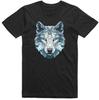 Geometric Wolf Head Unisexs TShirt Crew Neck Cotton Short Sleeve Graphic Tee Casual