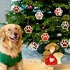 24pcs Paw Print Ornaments Hand-Drawn Wooden Versatile Celebration Home Decor DIY Paintable Holiday Party Decorations