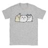 Chubby Bloated Chiikawas Hachiware Usagi Hungry Eat Food Full Fat T Shirts Men's Cotton T-Shirt Tee Shirt Clothing Gift Idea