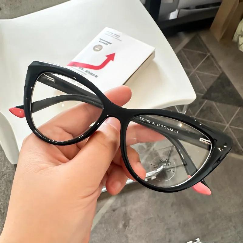 Neutral Fashion Cat Eye Reading Glasses Luxury Anti-Blue Light HD Glasses Fashionable Retro Hyperopia Glasses 0 To +4.0