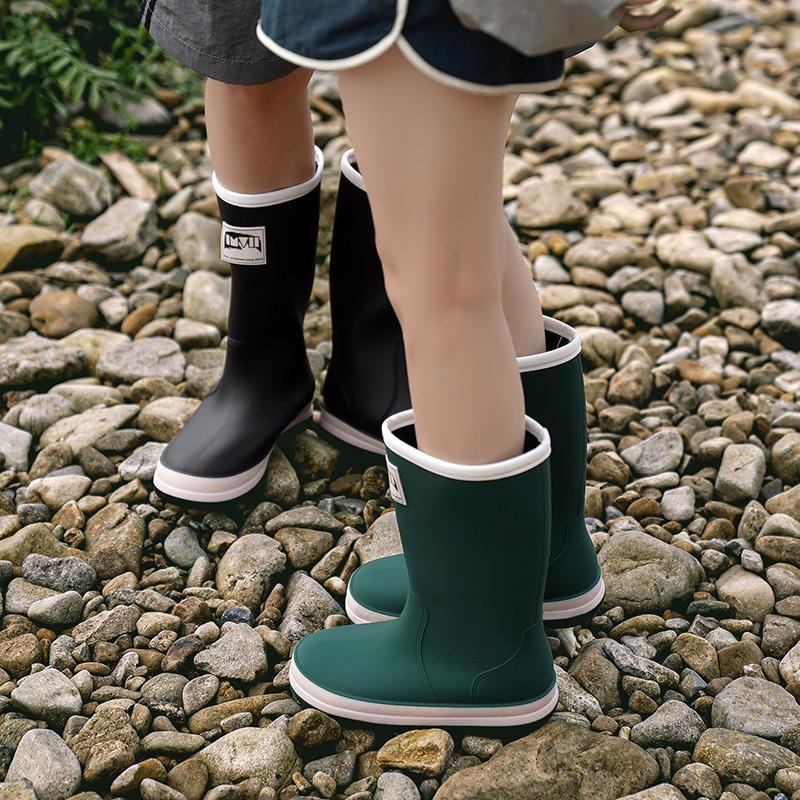 Rain Shoes Women's New Adult Large Size Rain Boots Wear Tall Non-slip Fashionable Outdoor Waterproof Shoes Men