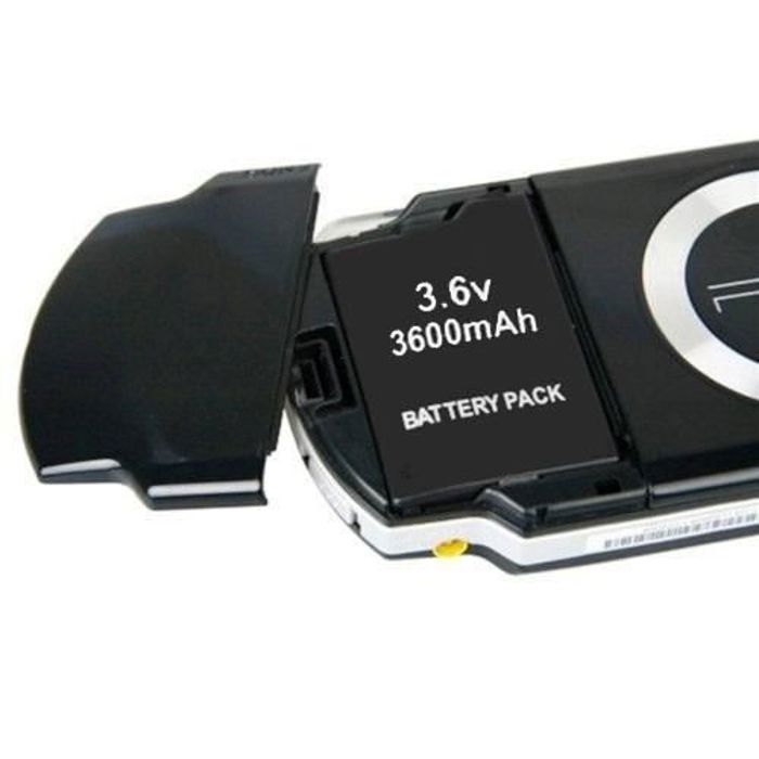 Batterie Lithium - NO NAME - Compatible PSP 1000 - 3,6V - 3600 mAh - Noir