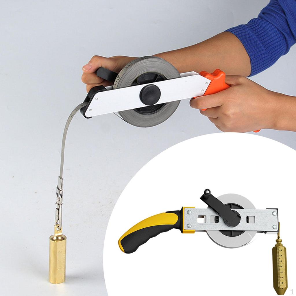 Brass Plumb Bob Oil Tank Measurement Tape with Ruler for Liquid Storage