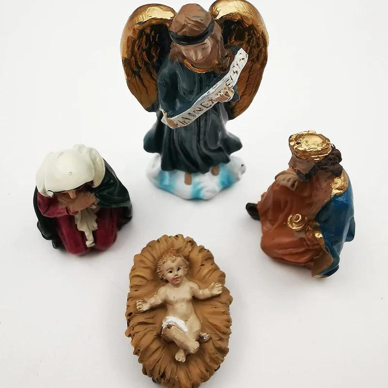 11pcs/ Set Christ Birth of Jesus Ornament Gifts Nativity Scene Crafts Resin Christmas Manger Decoration Catholic Figurines