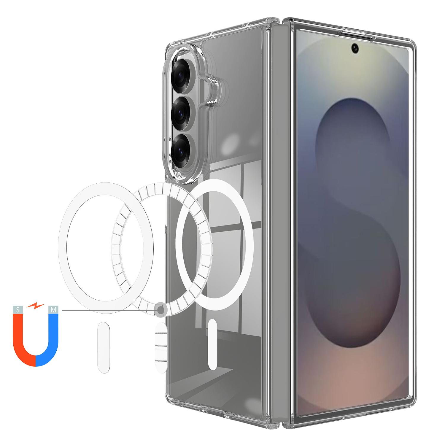 

For Samsung Galaxy Z Fold7 5G Clear Phone Case Compatible with MagSafe TPU+Acrylic Back Cover Clear