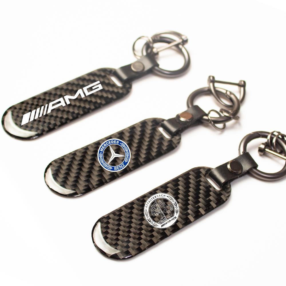 Car Sticker Carbon Fiber Key Chain Car Key High Grade Keyring Accessories For Mercedes Benz AMG W203 W206 W220 W205 W212 W201 W2