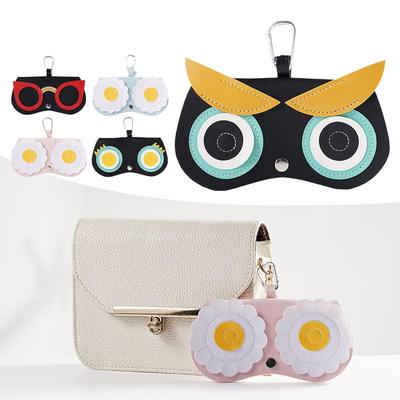 Mode Frauen PU Leder Brillenetui Cartoon Tragbare Brillen Aufbewahrung Anhänger Tasche Sonnenbrillenbox Brillenetui Schutztaschen