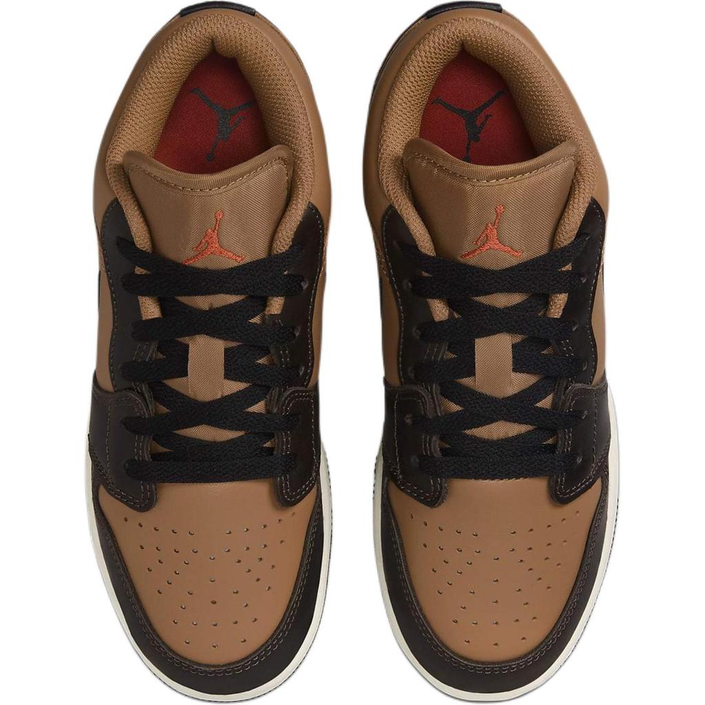 Zapatillas Air Jordan 1 Low SE GS Flax Baroque Brown para Niños Vintage-Coral Negro HQ3604-201