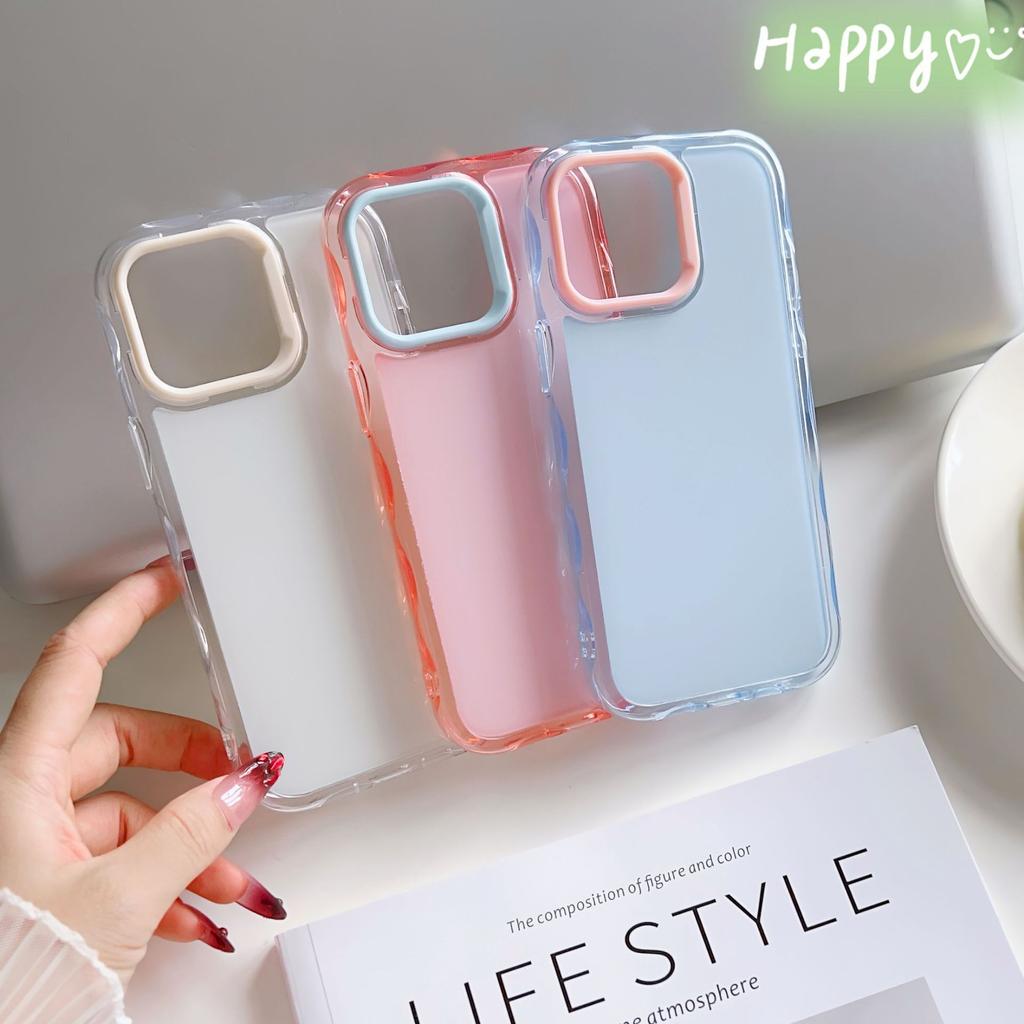 Fresh Macaron Colored Clear Hard Case PC+TPU 2in1 Protective Back Cover for iPhone 17 16e 16 15 14 Plus 13 12 11 Pro Max